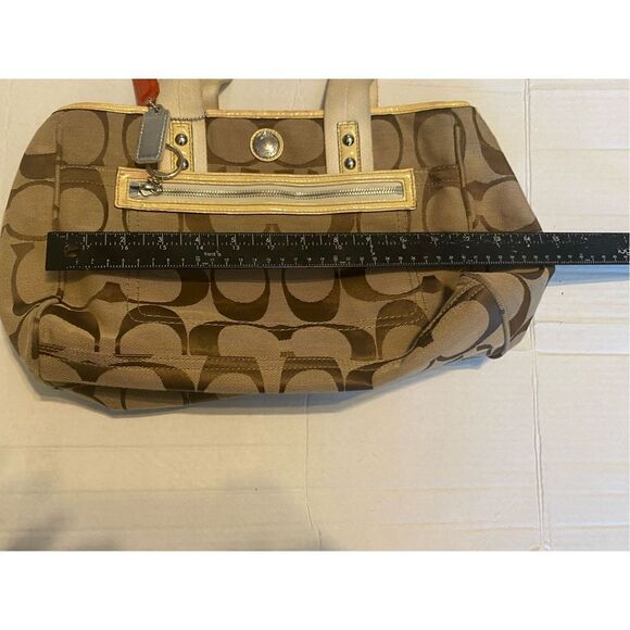 COACH Signature Daisy Vintage Tote Bag  Tan And  Brown 8X4X12 SEE DESCRIPTION - Picture 9 of 12